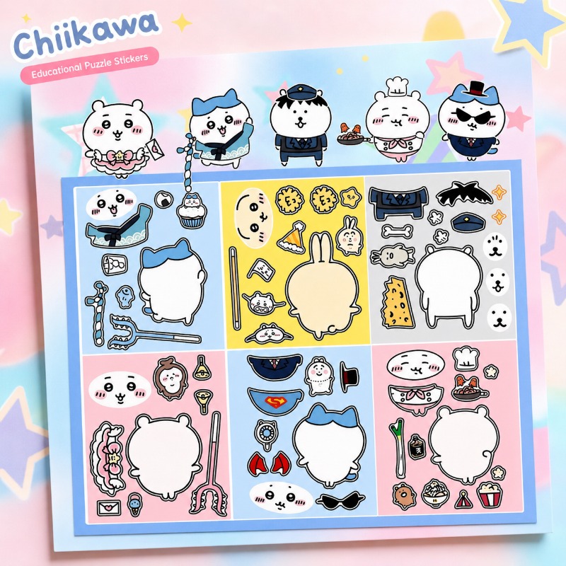 Kids Education In Japan - Anime Chiikawa Educational Puzzle Stickers Strong