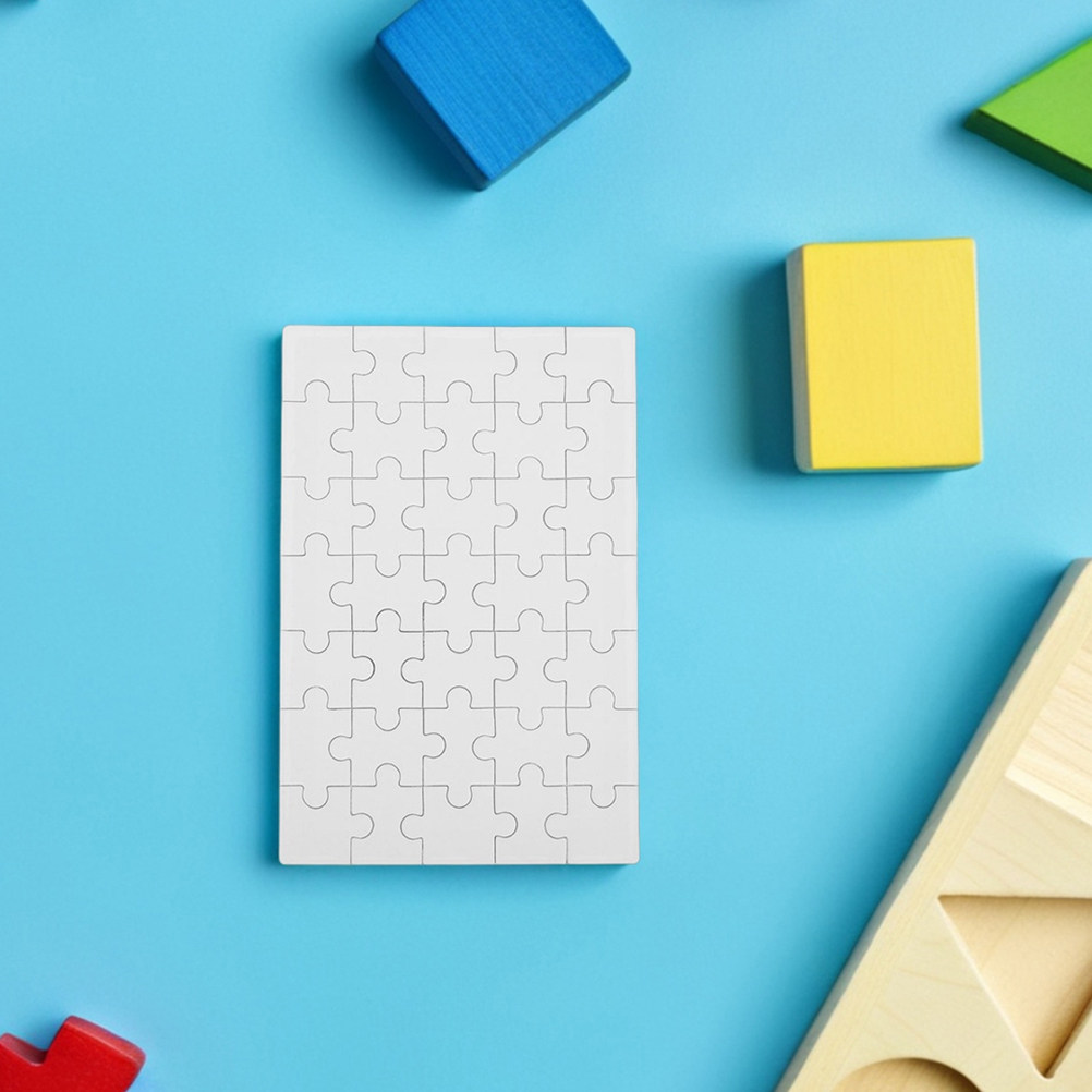 Kids Education School - 12Pcs Wooden Sublimation Blank Jigsaw Puzzle