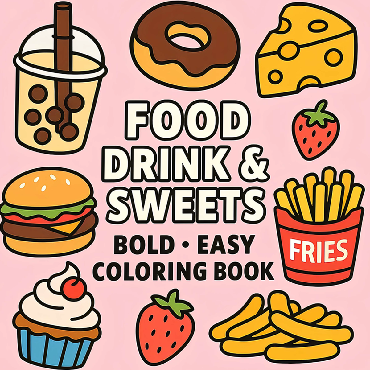 Cute Food Drink & Sweets Color - огляд і ціна Learning Workbook Preschool