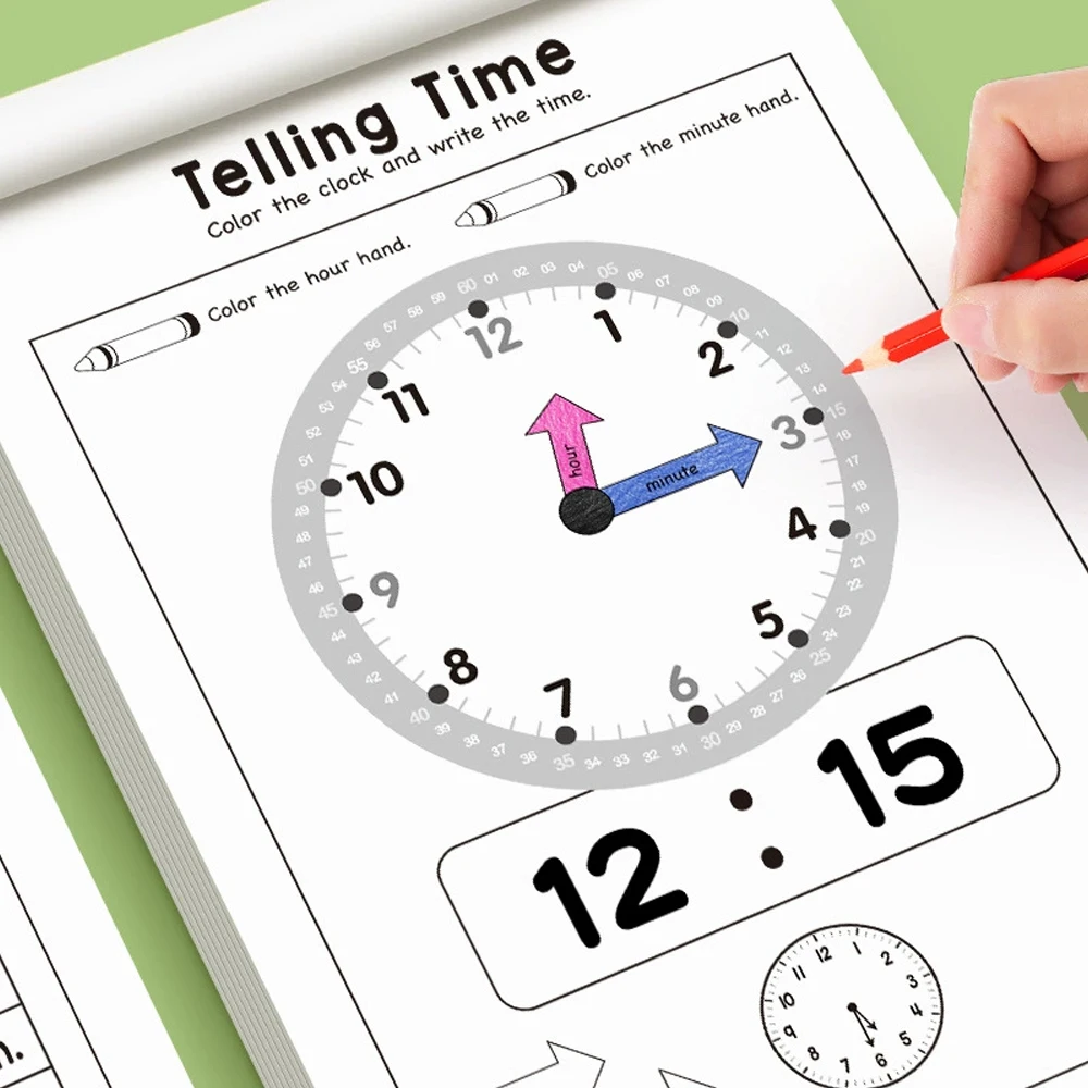 32 Pages Telling Time Workbook - огляд і ціна Learning Workbook Preschool